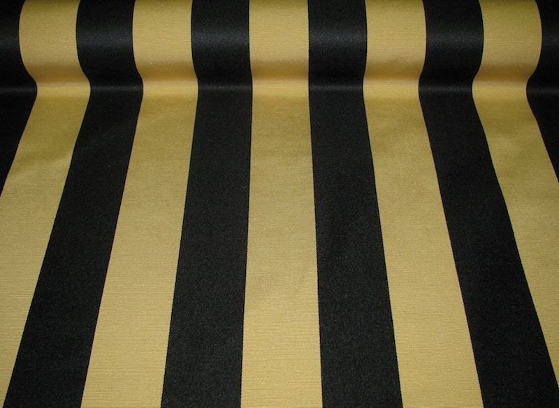 Gold and Black Satin Striped Fabric Sold By The by FashionFabricLA
