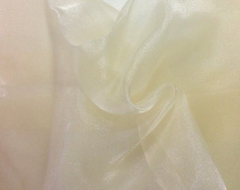 Champagne Crystal Sheer Organza Fabric for Fashion, Crafts, Decorations 58" By the Yard
