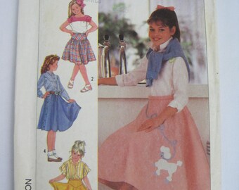 Vintage Simplicity 7878 Sewing Pattern - Girl’s Set Of Skirts – Three Lengths – Sizes 10 – 12 – 14 – Optional Poodle Applique