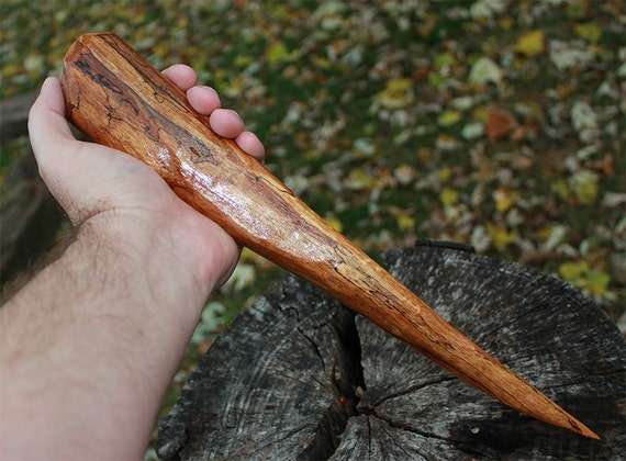 Hand Carved Wood Vampire Stake HeartFang unique by ZombieMall