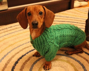 clothing for dog.dachshund clothes.Dog Sweater, Knit Dog Clothing
