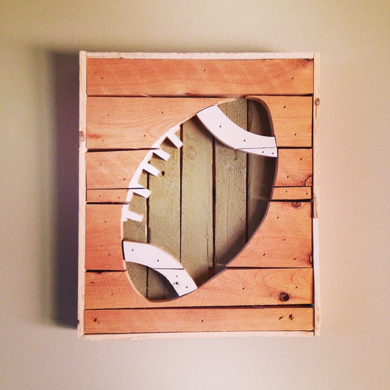 Wooden Football Sign from Reclaimed Wood