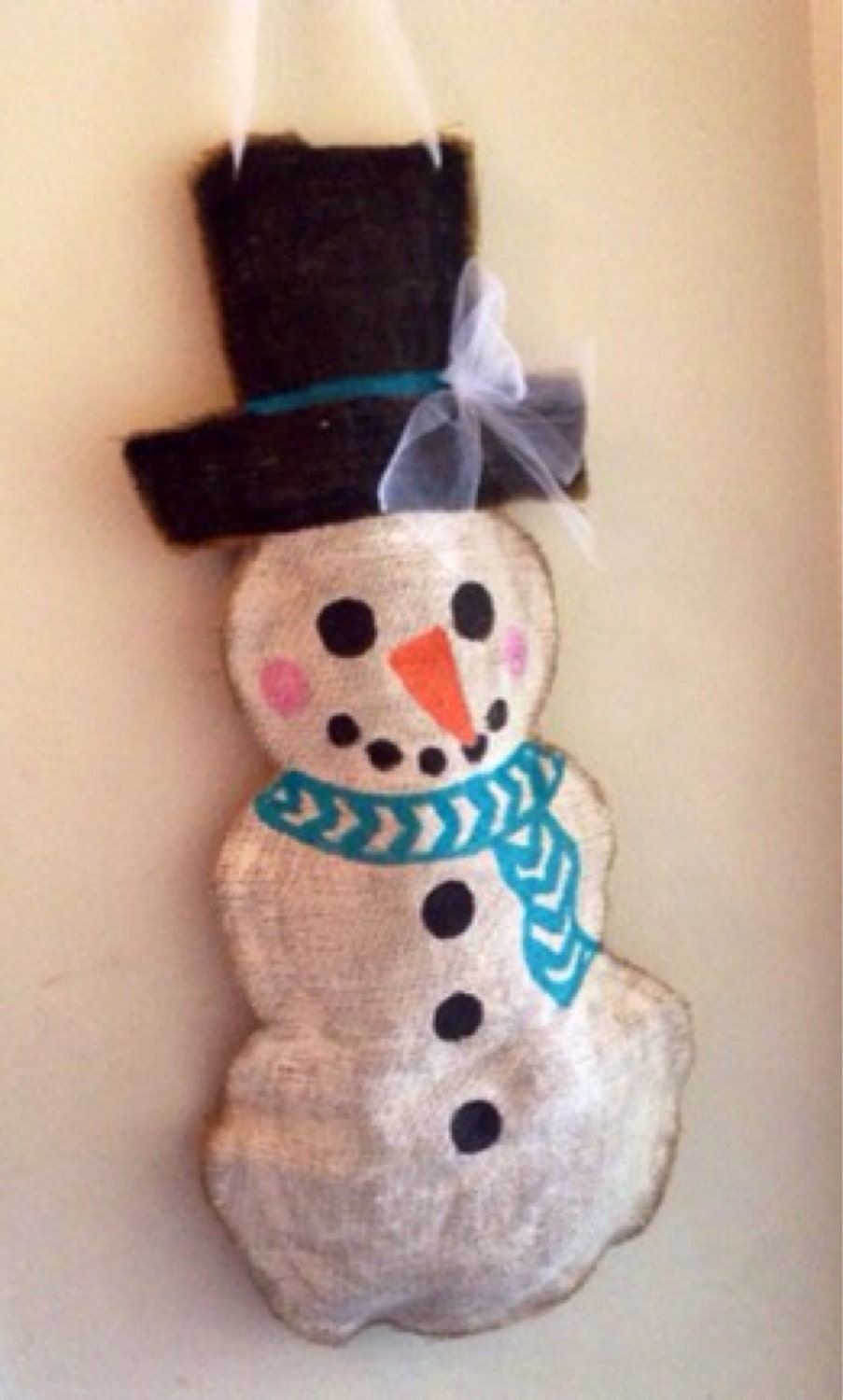 Snowman burlap doorhanger