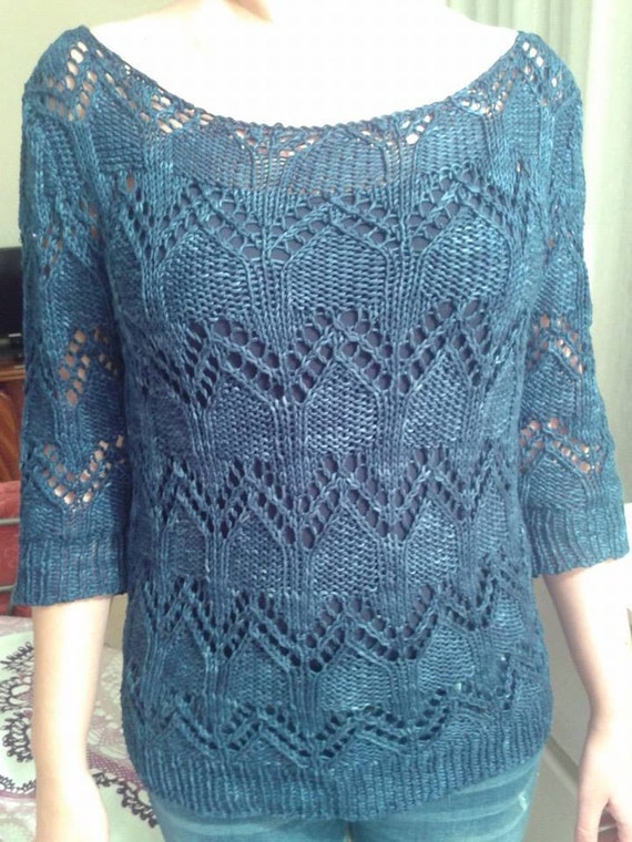 Articoli simili a maglia di cotone blu scuro, fatta ai ferri su Etsy Articoli simili a maglia di cotone blu scuro, fatta ai ferri su Etsy
