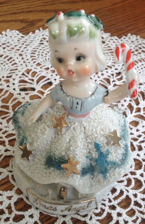 Vintage Christmas Angel figurine. Marked TMJ Japan.