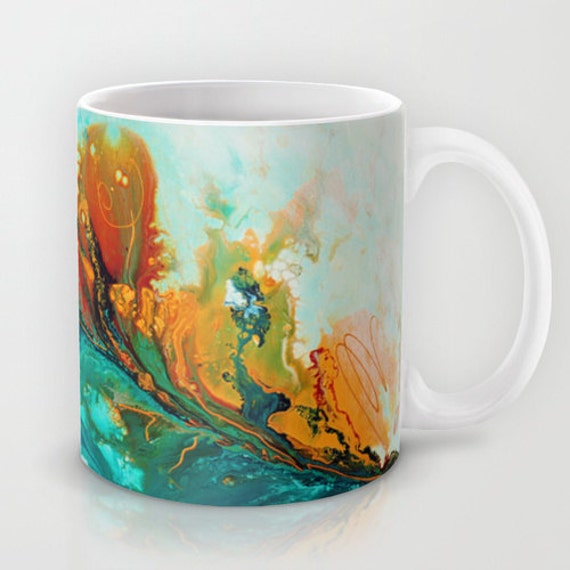 Unique Coffee Mug Abstract Art Mug Unique By Designbyjuliabars