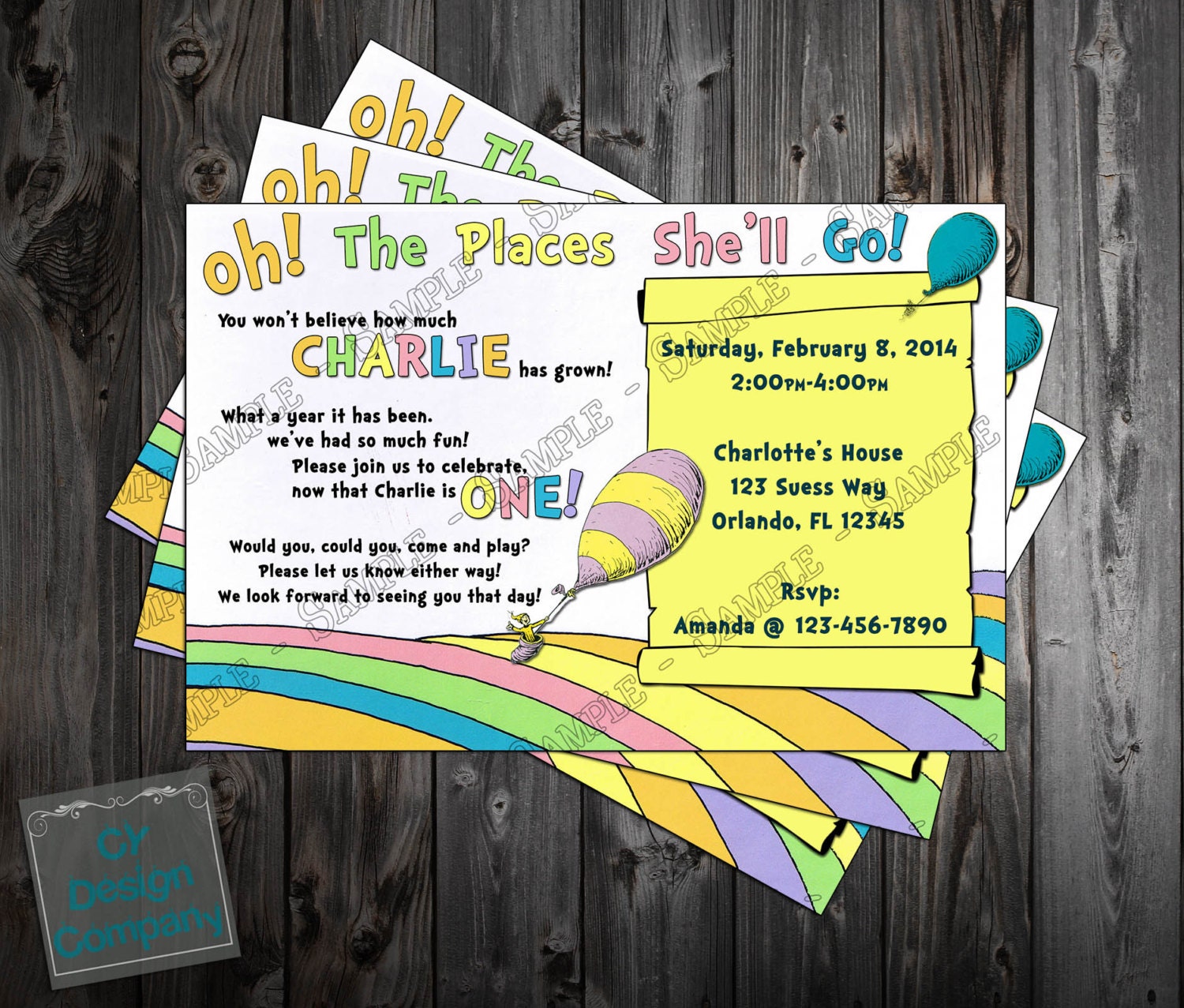 Oh The Places Youll Go Birthday Party Invitation