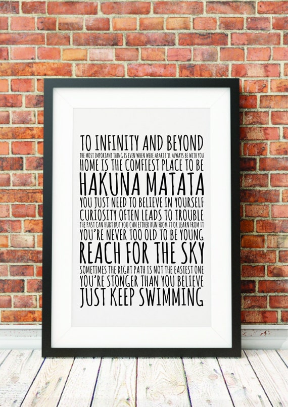 disney quotes jpeg a4 letter 8x10 instant by ohmyframe