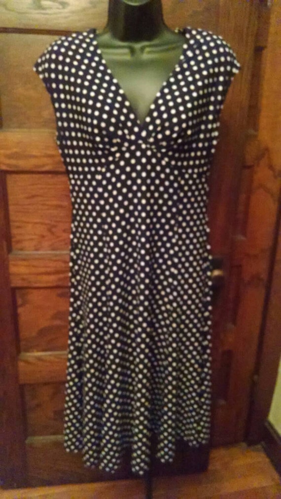 Vintage 90s CHAPS Black and White Polka Dot by MousieMaeBoutique