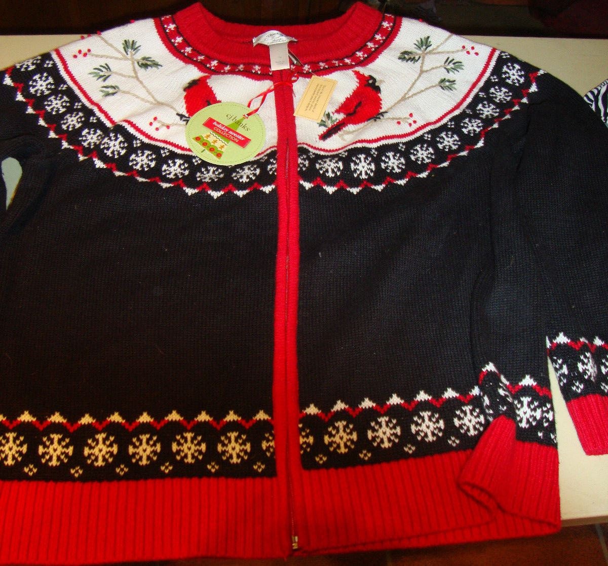 Womens Plus Size 1X Christmas Cardigan Sweater by AVintageCharmer