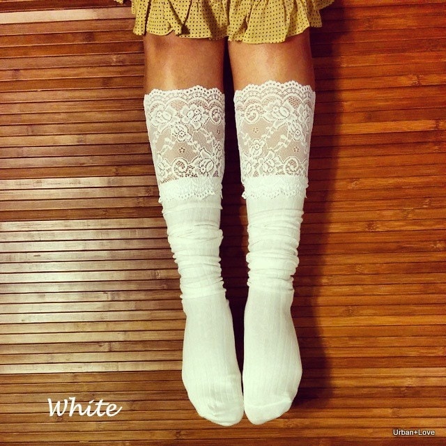 over the knee lace stockings