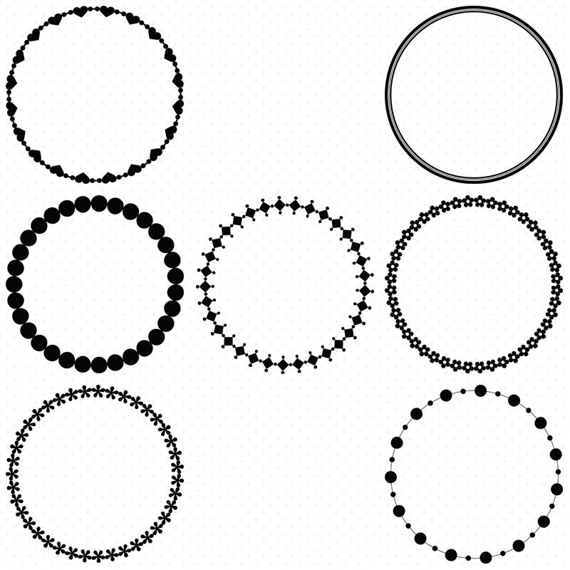 25 Circle Frames Clip Art Round Frame Clip Art Digital