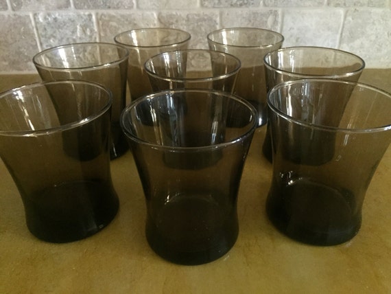 Set Of 8 Chocolate Brown Glass Drinking Glasses Brown By Kelandmel 6688