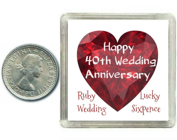lucky silver sixpence coin 40th ruby wedding anniversary lucky silver sixpence coin 40th ruby wedding anniversary
