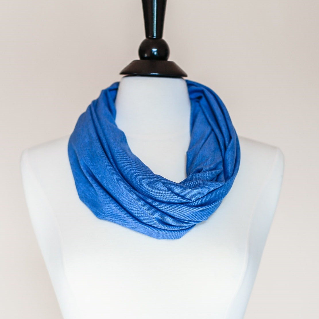 Infinity scarf scarves women's scarf blue denim by KayBellaChic