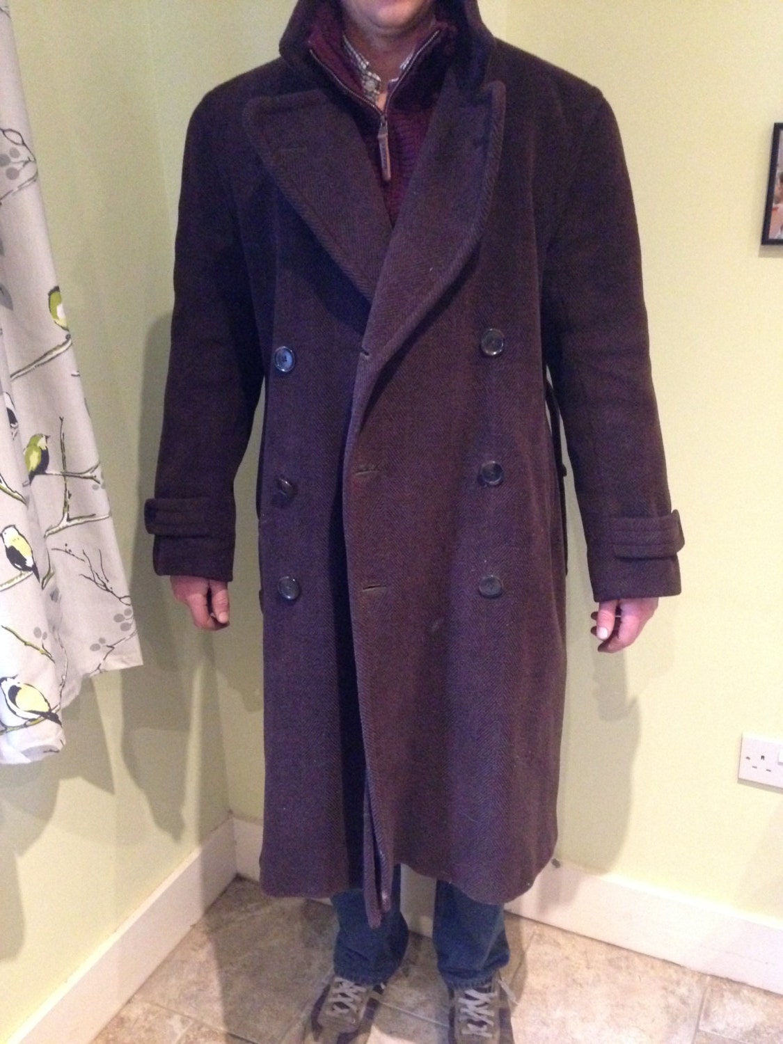 Vintage gentlemans coat, very heavy approx 60’s handmade by B G Conlan ...