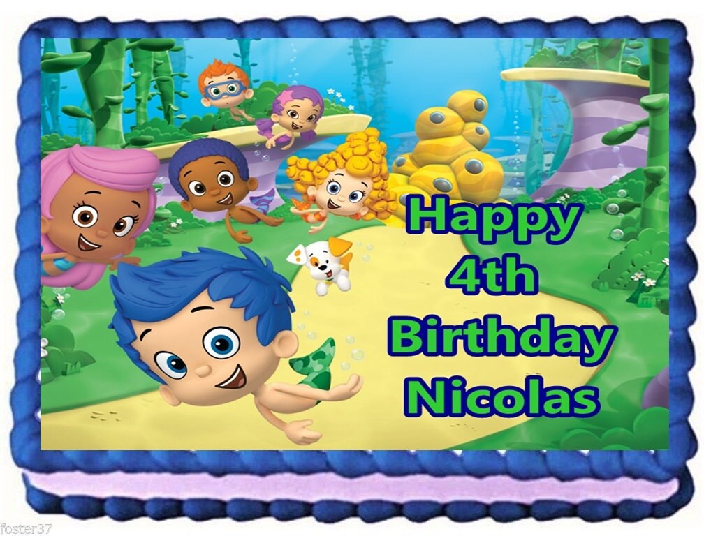 Bubble Guppies Edible Cake Topper Birthday by ...