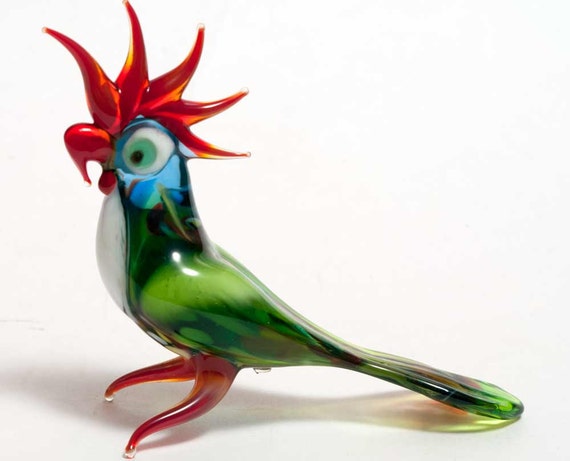 blown glass parrot