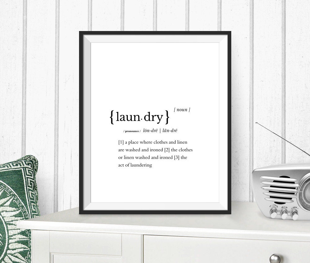 Laundry definition  Dictionary word Laundry print Instant