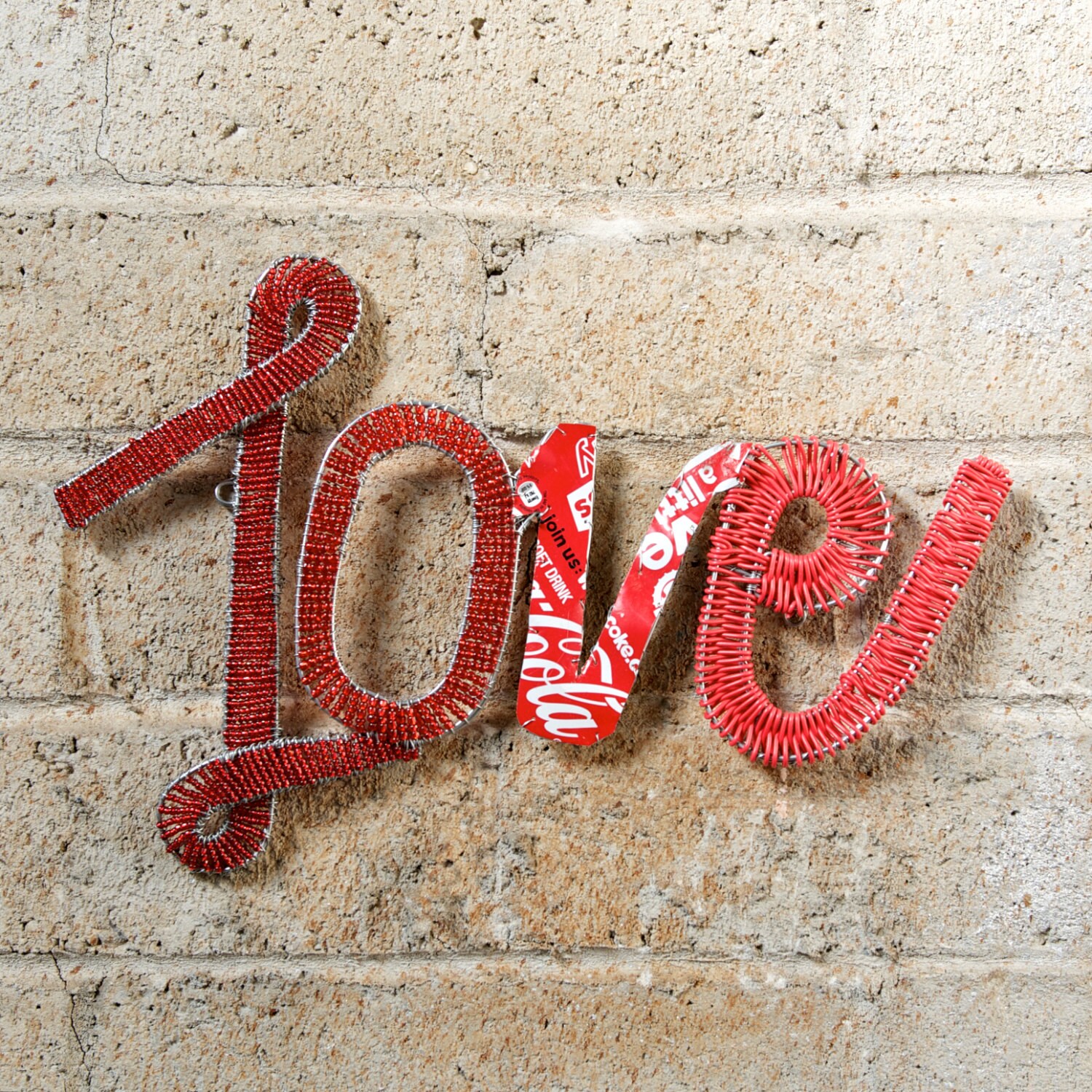 Mixed Media LOVE wall hanging Handmade in South by ProjectZA