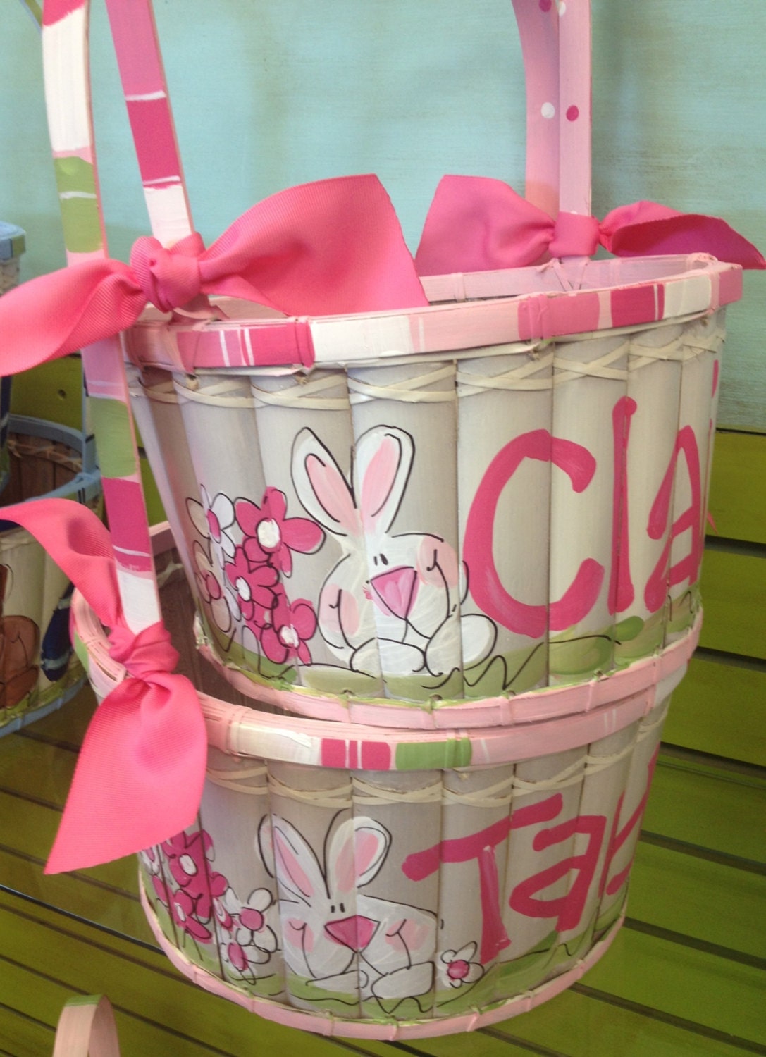 Personalized Hand Painted Easter Basket