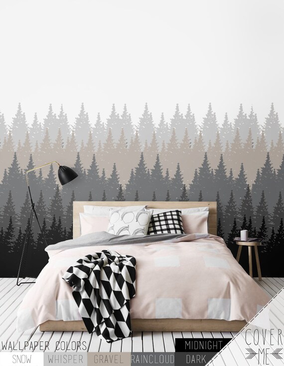 Removable Forest Wallpaper / Self Adhesive Wallpaper / Nature