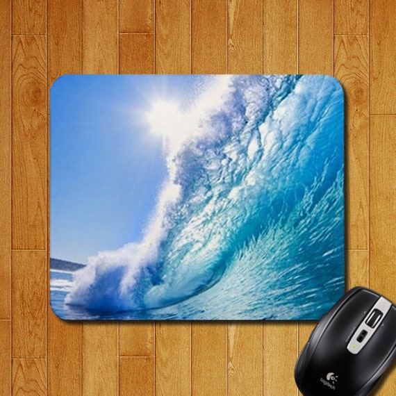 Big Ocean Wave Surf Mouse Pad Polyester Fabric by MagicMousepads