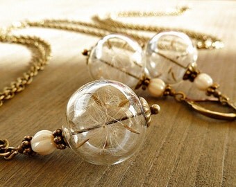 Dandelion- Set Bronze/ Genuine Dandelions