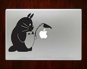 Totoro Holding Leaf m733 Design Decal Sticker Vinyl For Macbook Pro Air Retina 13" 15" 17" Inch Laptop Cover