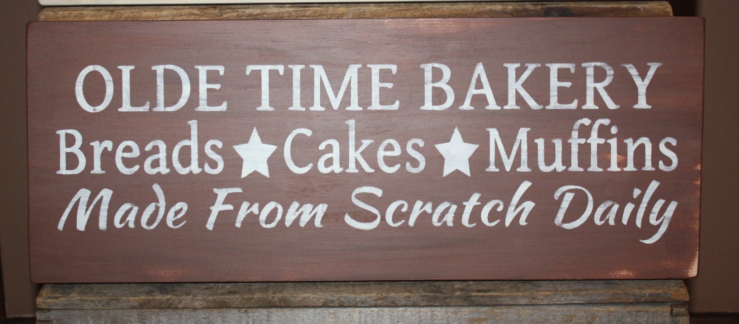 Rustic Old Time Bakery Wood Sign by TheOldRustyCoop on Etsy