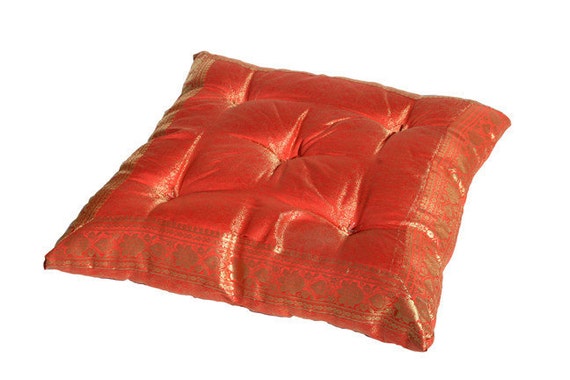 Tufted floor cushion meditation pillow floor by TaraDesignLA