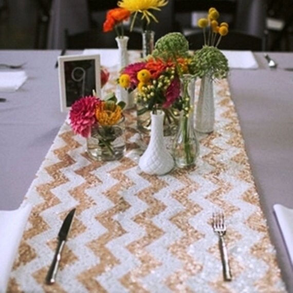 Sequin your Choose Table Handmade Runners Chevron table  runners  Colour chevron etsy