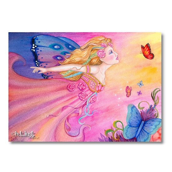 SFA B. K. Lusk Painting Fairy Butterfly Art Nouveau by BKLuskArt