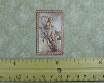 Dollhouse Miniature Framed Sitting Fairy Art Print