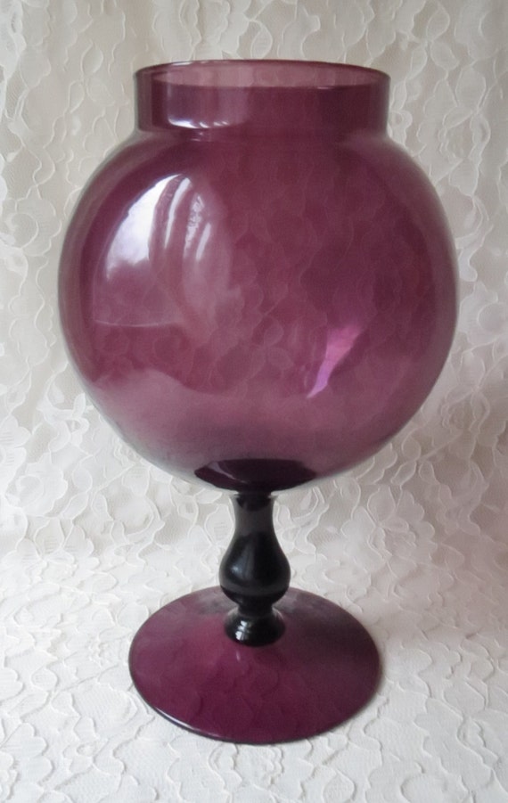 Vintage Clear Purple Blown Glass Vase or Apothecary by dreamy1