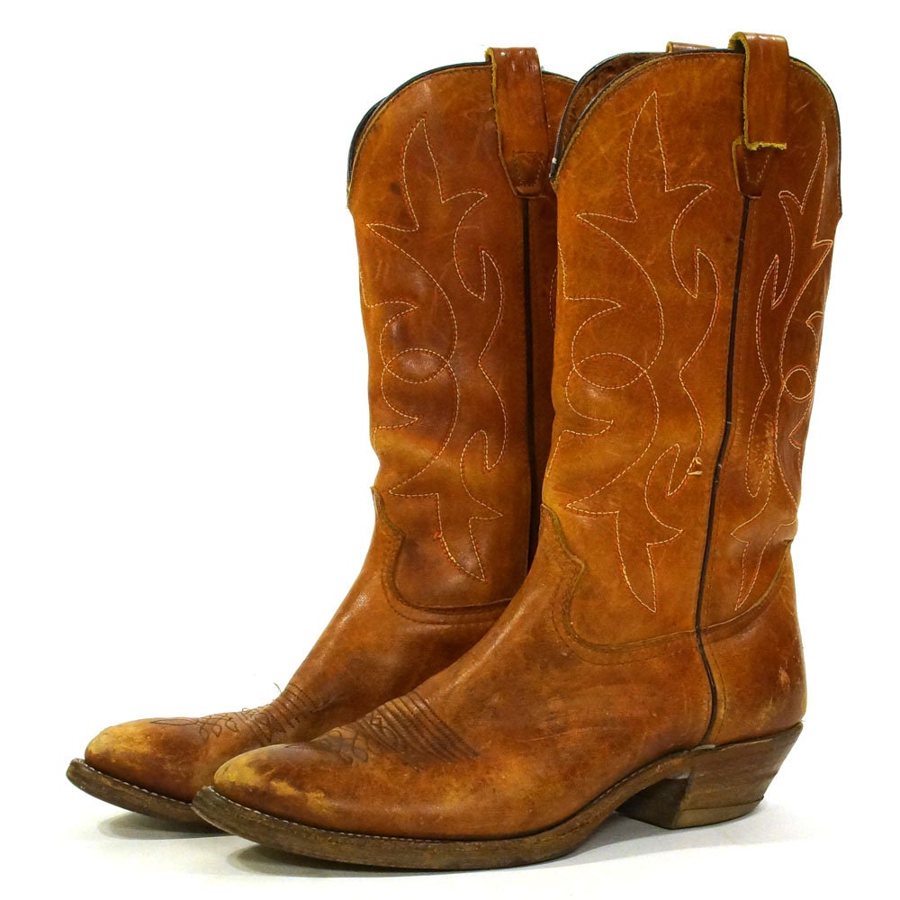 Vintage Cowboy Boots / Brown Leather / Women's by SpunkVintage