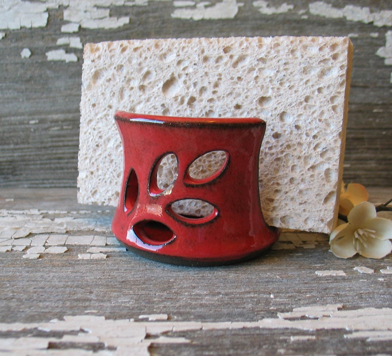 Pottery Sponge Holder Kitchen Sponge Holder Barn Red