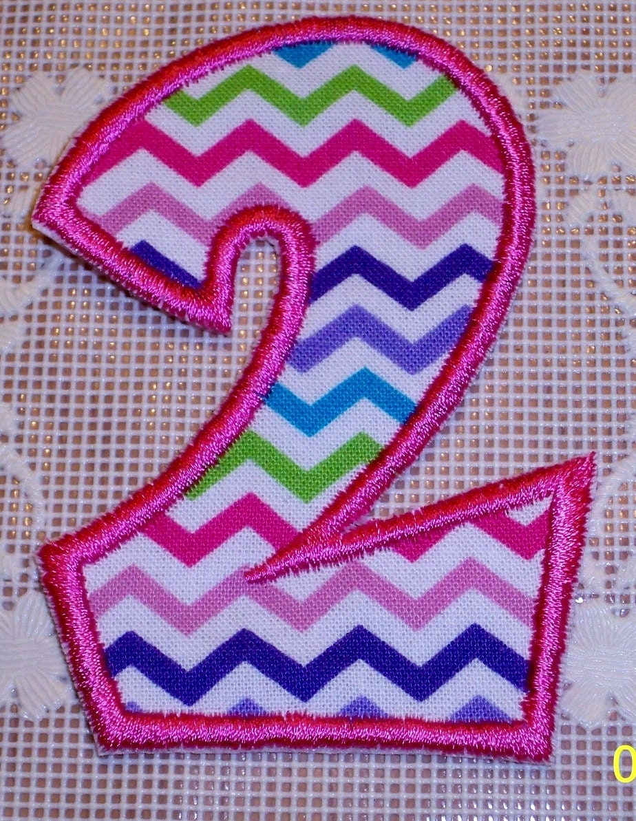 3 1/2 inch Fabric numbers 19 applique iron on or sew on