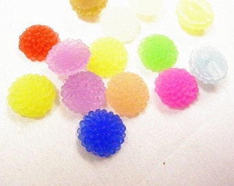 50pc mix color 10mm resin flower cabochon-2235A