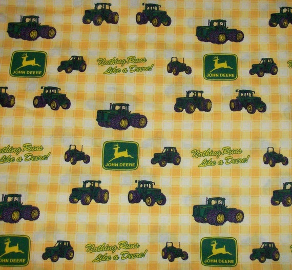 Yellow John Deere Tractors Cotton Fabric by the by thesewprincess