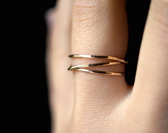 14K Gold Fill Wraparound ring, gold fill wrap ring, wrapped gold ring, gold stack ring, gold wrap around ring, gold infinity ring