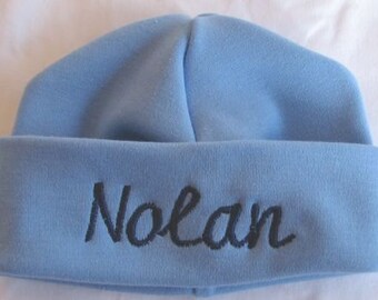 Personalized Embroidered Monogrammed Newborn Baby Hat Cap