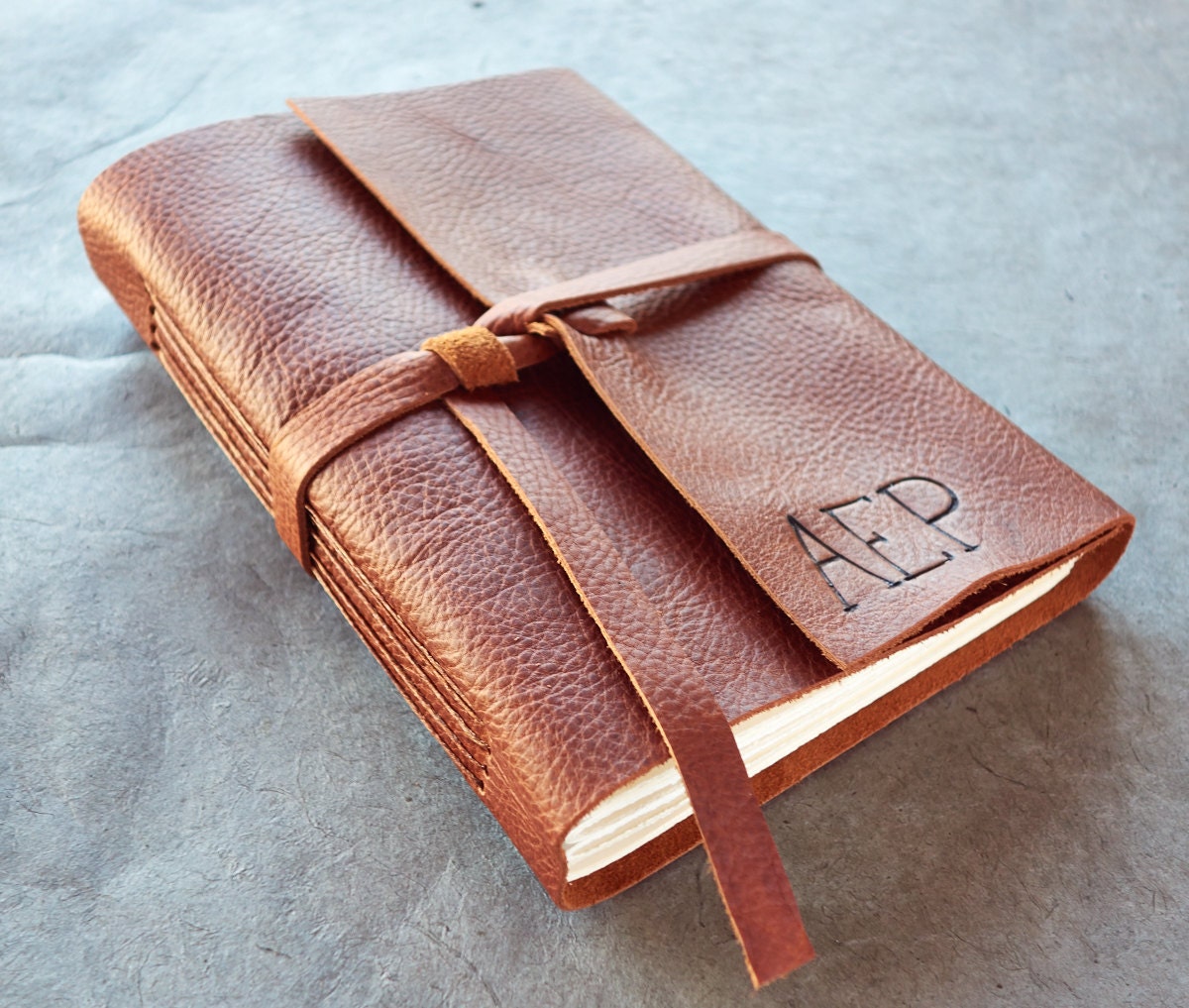 200 Page 6x8 Leather Journal or Sketchbook by badgerandchirp