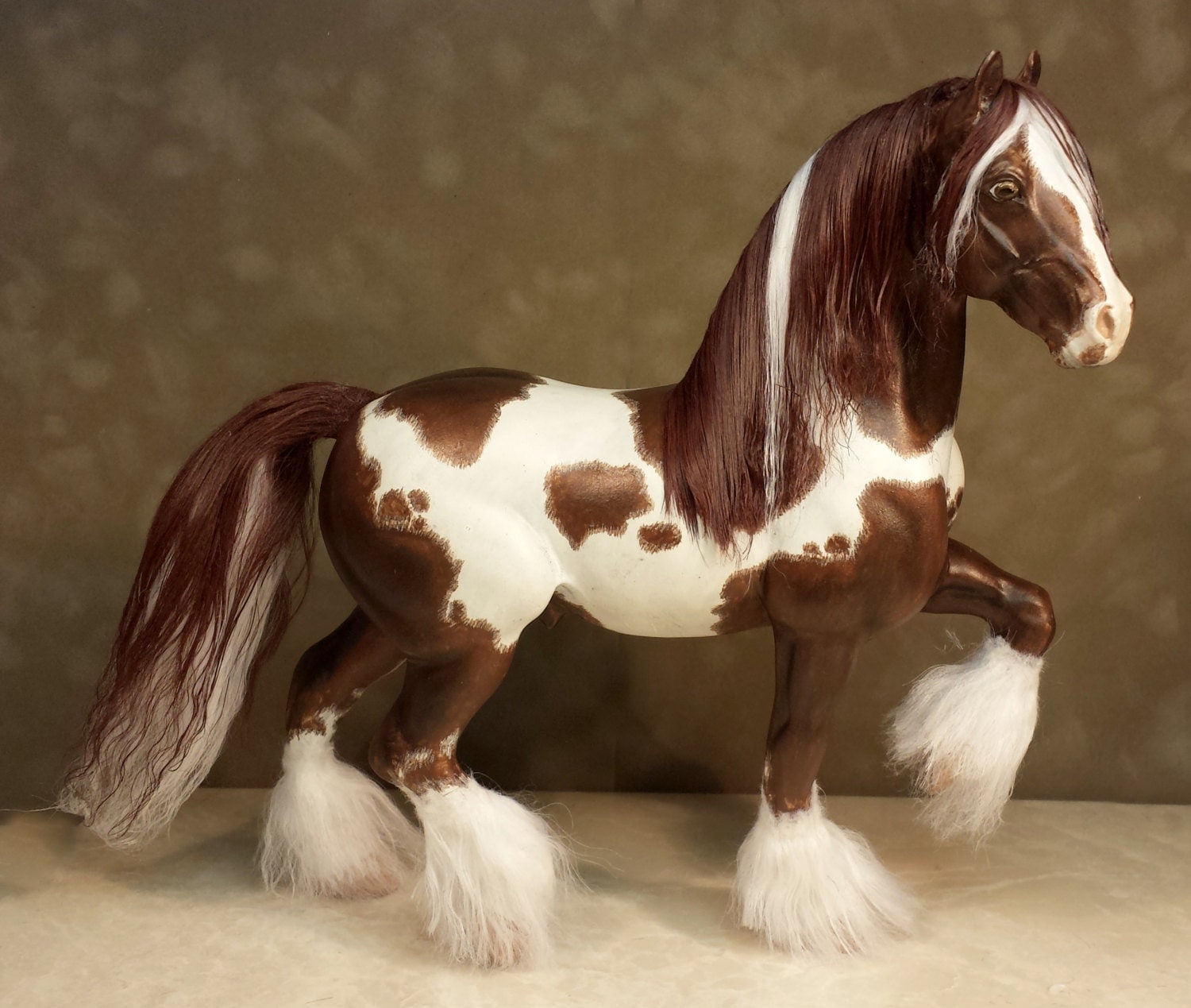 OOAK Custom Breyer Chestnut Paint Gypsy Vanner Horse