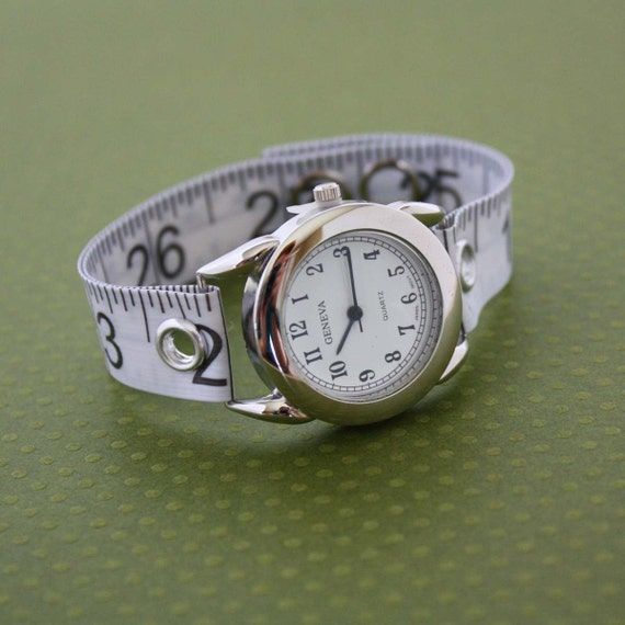 Tape Measure Watch Round Face Statement Jewelry created