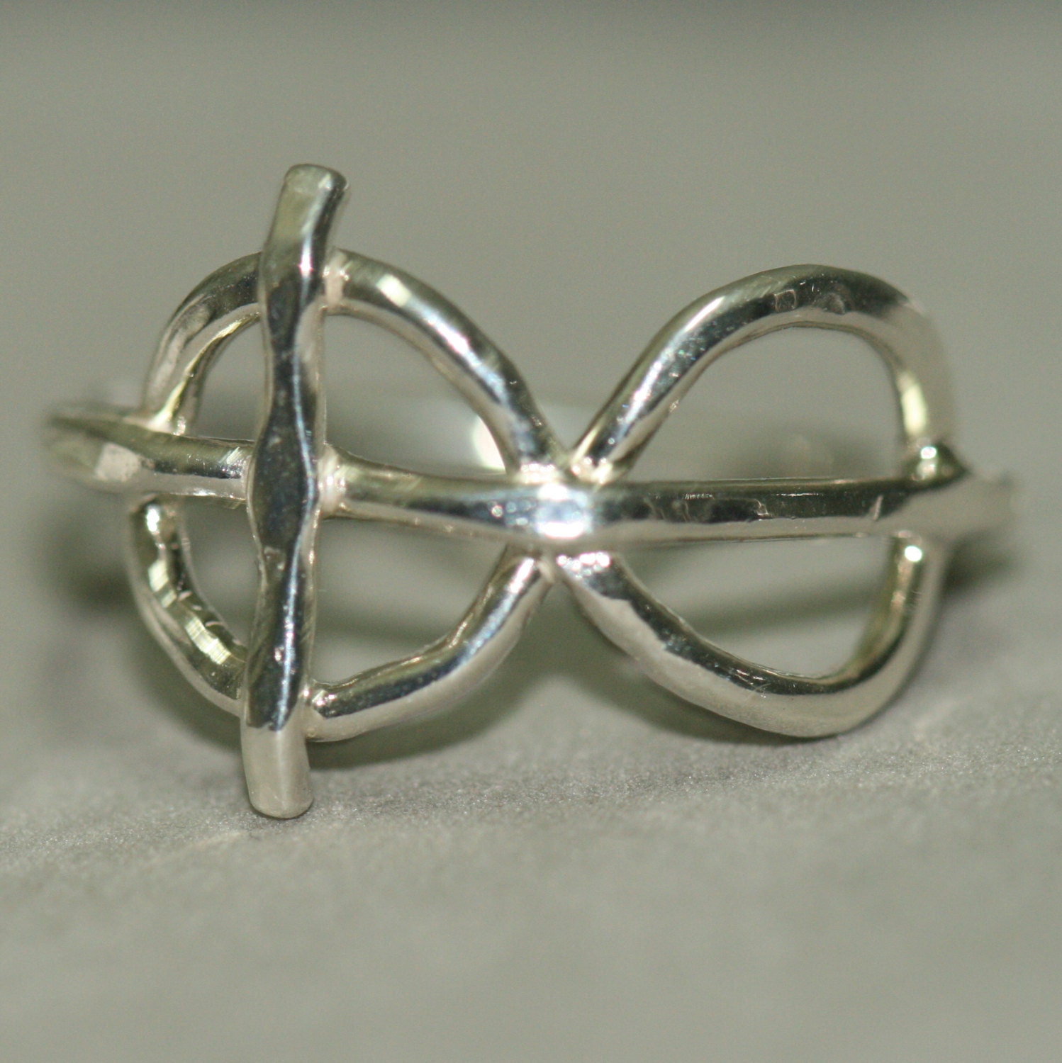 Cross Infinity Eternity Ring Christian by MaggieMcManeDesigns