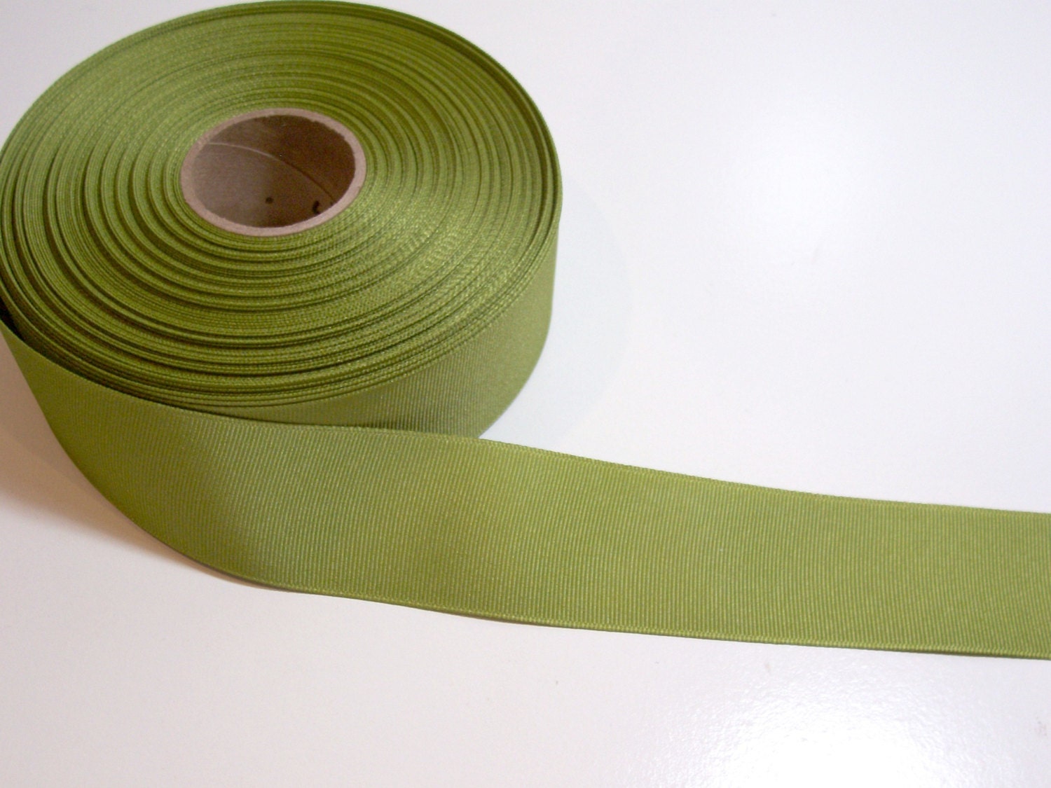 Green Ribbon Light Olive Green Grosgrain Ribbon 1 1/2 inches