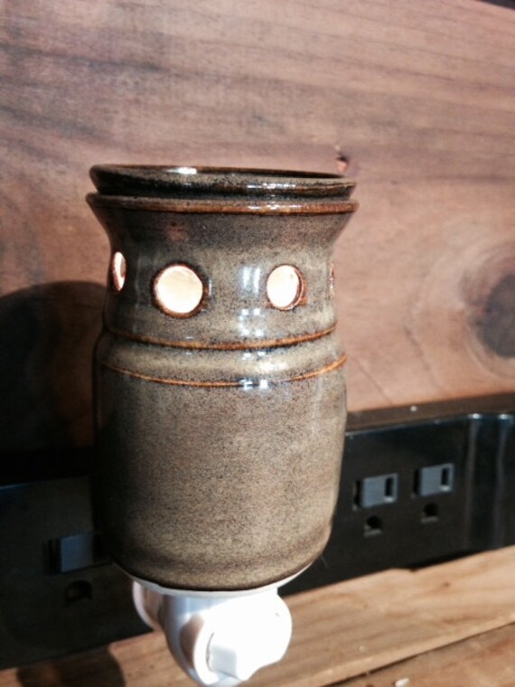 Hand thrown electric wax melters with bulb and by Dcstoneware