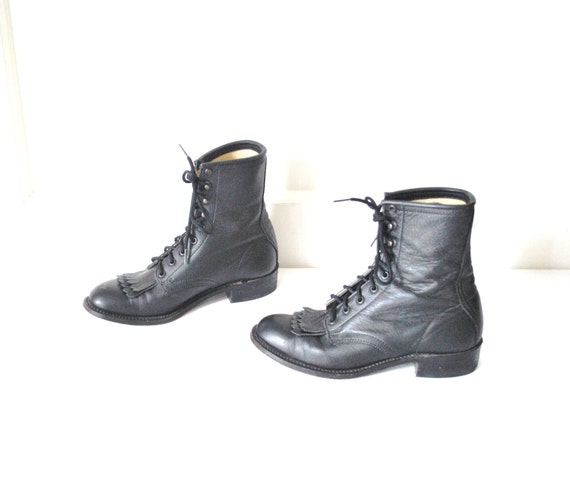 size 7.5 WESTERN roper boots vintage 70s BOHO by OFTNvintage