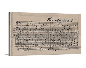 Anniversary Gift Ideas Cotton anniversary Gift,sheet music notes wall art, old music sheet, vintage wall Geezees Custom Canvas Artwork